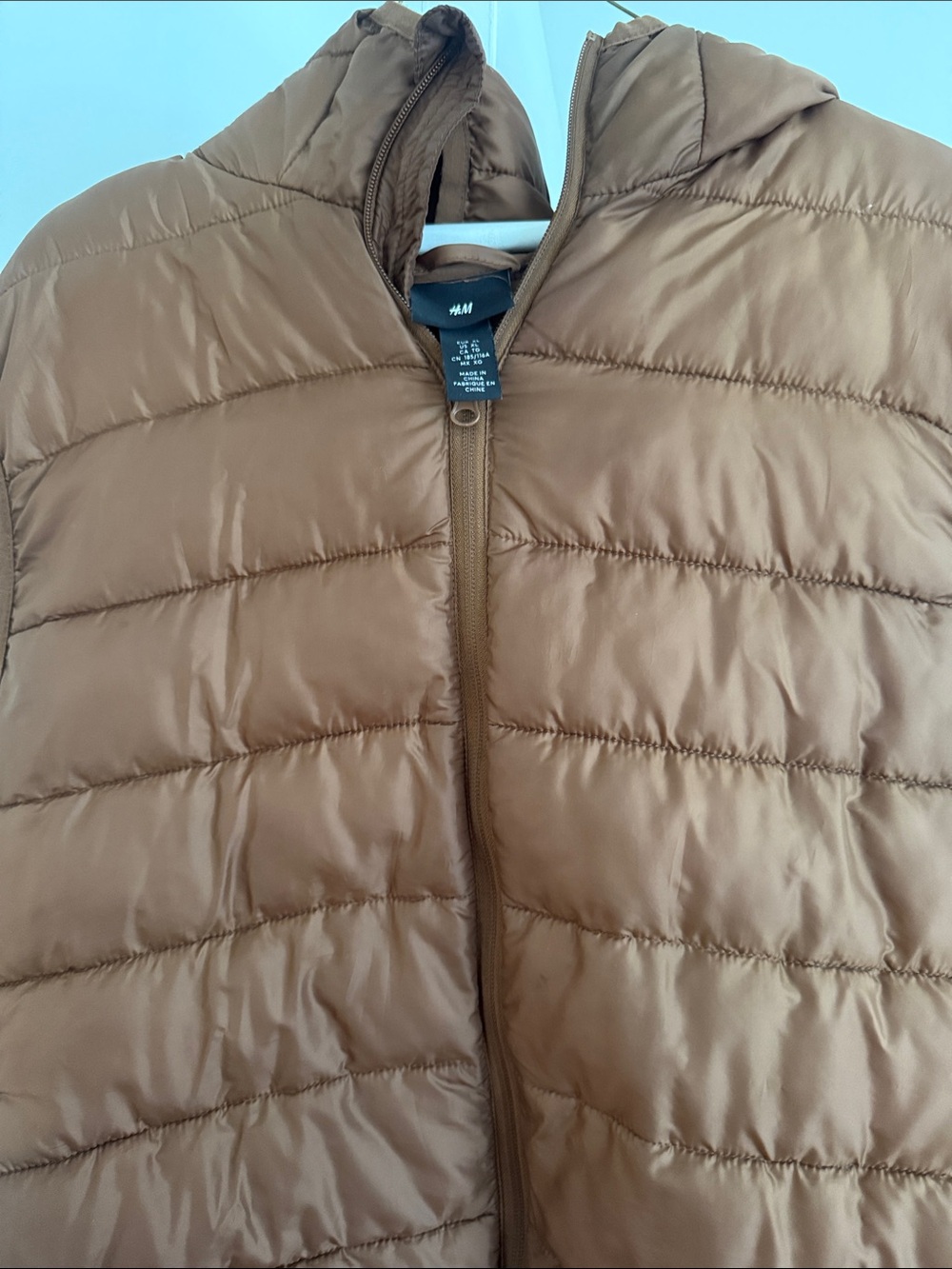 H&M Quilted Hooded Puffer vest in Brown